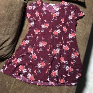 Button Down Floral Dress